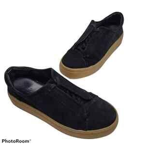 Cos Black Suede Platform Hidden Laces Sneakers 6 Womens Athletic Shoes